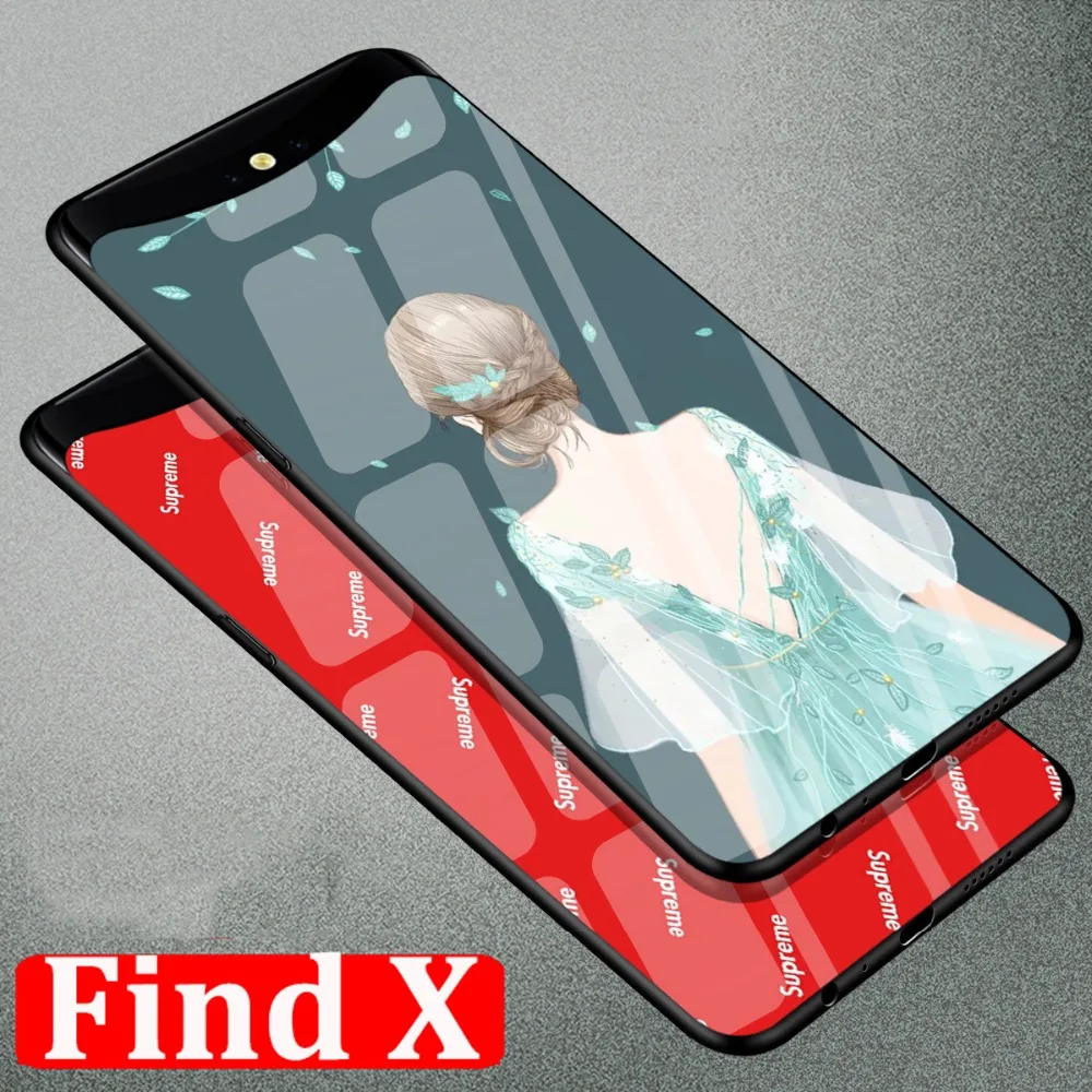 6 42 &quotдля OPPO Find X Чехол звездное небо чехол из закаленного стекла для телефона FindX
