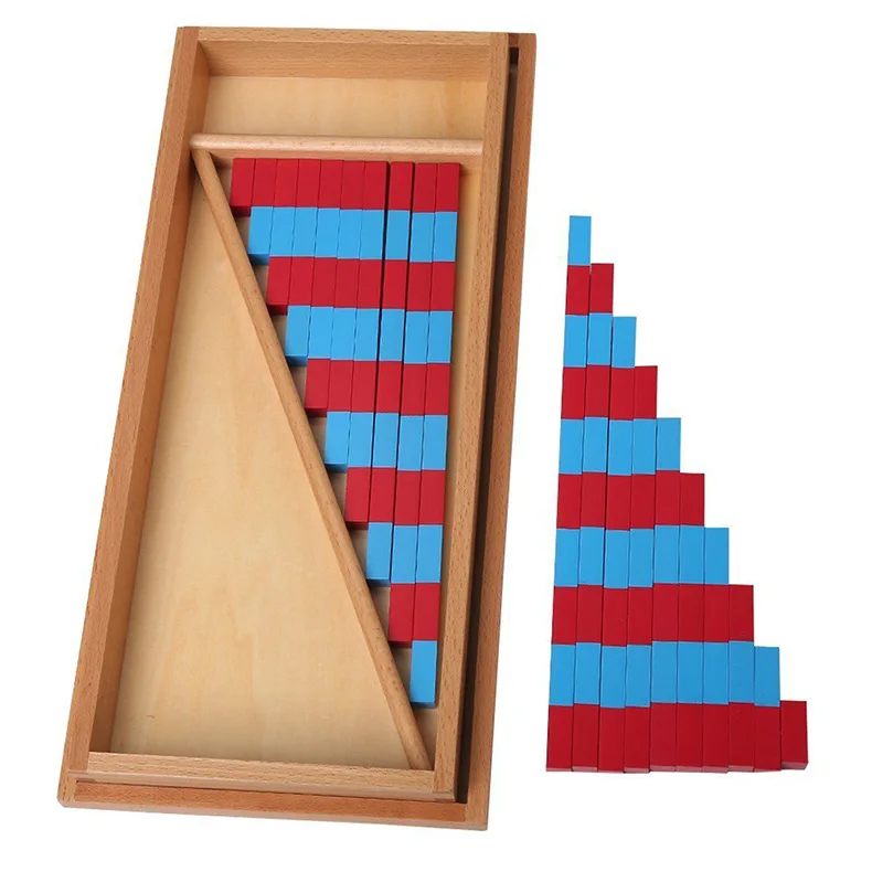

Wooden Montessori number stick family version kindergarten red blue count stick early education baby infant toys teaching aids