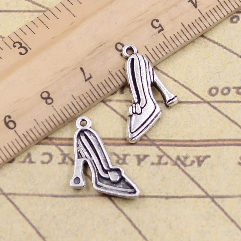 

15pcs/lot Charms high heeled shoes 16x14mm Tibetan Silver Pendants Antique Jewelry Making DIY Handmade Craft for Necklace