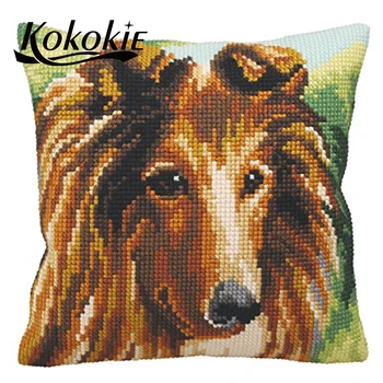 

Diy cross stitch kits throw pillow cushion mat embroidery yarn pillowcase material for handicraft needlework kits pillowcase