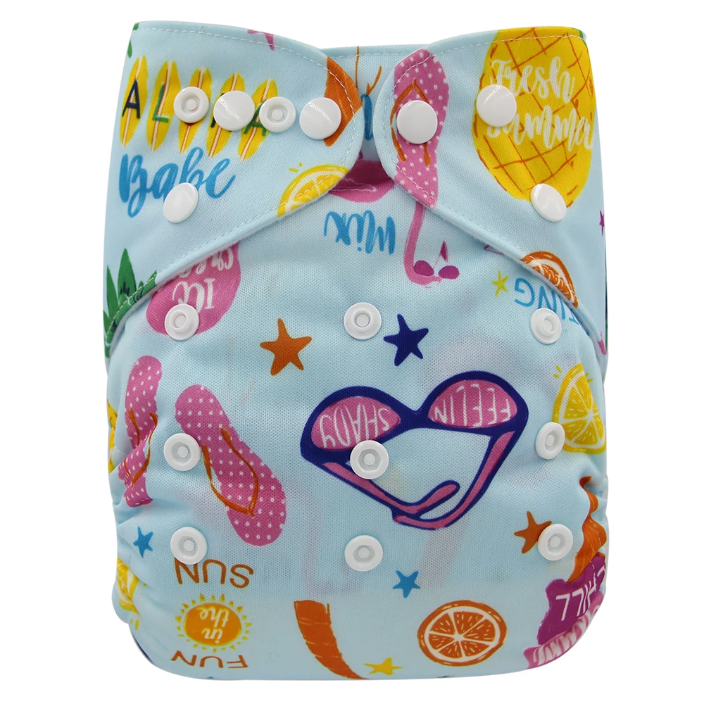 

Ohbabyka Baby Diapers Couche Lavable Flamingo Pineapple Kids Panties Reusable Diapers Cover Baby Nappies Washable Pocket Diaper