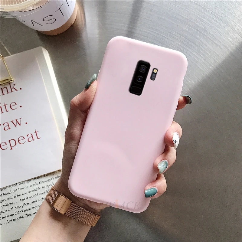 Силиконовый чехол для samsung galaxy s10, 5g, s10e, s9, s8 plus, s7, s6 edge, note 9, 8, 5, повязка на запястье, держатель для телефона, подставка, мягкий чехол - Цвет: light pink case only