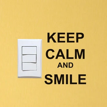 

KEEP CALM AND SMILE Fashion Vinyl Light Switch Decals Wall Stickers Decor A1488