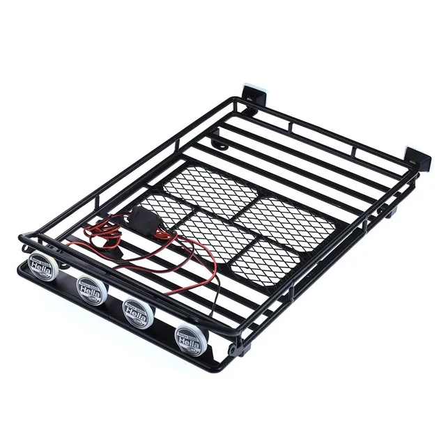 Metal Roof Luggage Rack LED Light For 1/10 RC Crawler Trx4 Bronco Axial Scx10 RC4WD CC01 TF2