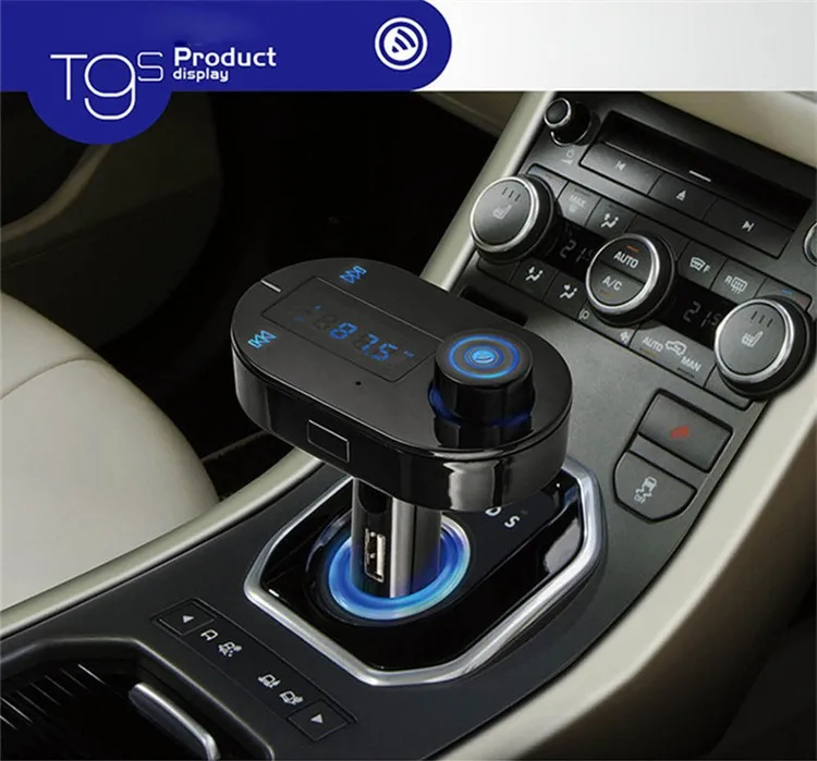 T9 upgrade T9S Car Mp3 Player Wireless Bluetooth FM Transmitter Modulator Hands Free Car Kit A2DP USB Charger for iPhone Samsung (19)