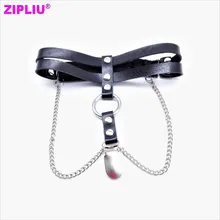 Для женщин модные панк кожаные подвязки эластичные Legring Ремни металлической цепью Тыква пряжки клип крюк Стад заклепки женские подвязки для чулок