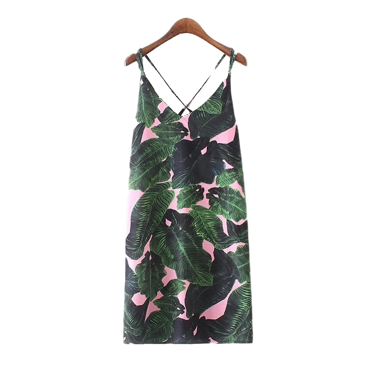 Wholesale Europe station 2016 summer new style women's tropical style floral print dress dress Buy Cheap Europe station 2016 summer new style women's tropical style floral print dress dress