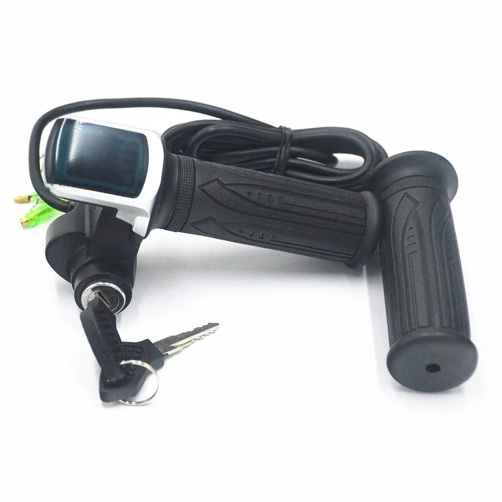 Clearance 24V 36V 48V ebike throttle with LCD display Indicator/ON-OFF Key Lock for electric bike/bicycle/scooter twist throttle 1 Clearance 24V 36V 48V ebike throttle with LCD display Indicator/ON-OFF Key Lock for electric bike/bicycle/scooter twist throttle 1
