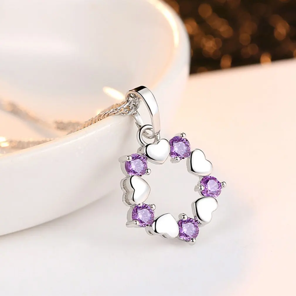 

Elegant Flower Garland Shape Pendant Necklace for Women Female Girl Luxury Zircon Decoration Wedding Engagement Necklace Jewelry