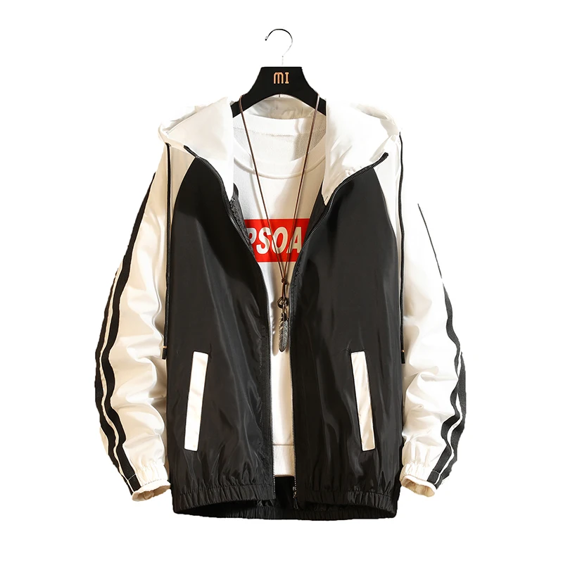 

KUYOMENS 2019 Spring Autumn Casual Bomber Windbreaker Jacket Men Women Hooded Thin Zipper Coat Slim Outwear Hip Hop Jacket Men