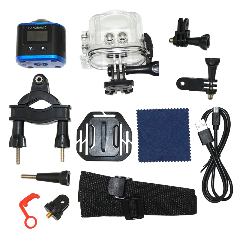WIFI Panoramic 360 VR Camera Degree Cam 2K HD Wide Dual Angle Fish Eye Lens VR Video Camera Support TF for Andriod Smartphone