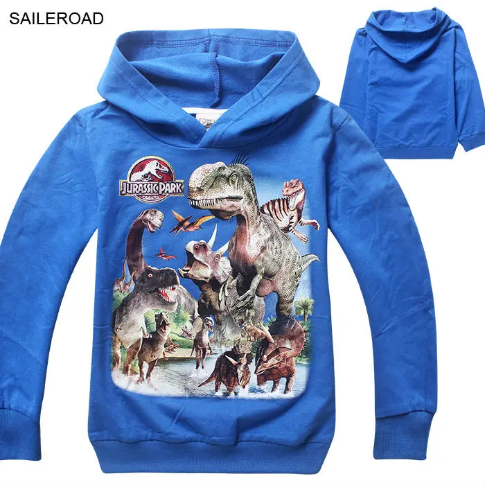 

SAILEROAD 5-13ages Dinosaur Children Kids Boys T Shirt Outerwear Autumn Children Boys Clothing Boys Hooded Clothes Vestidos
