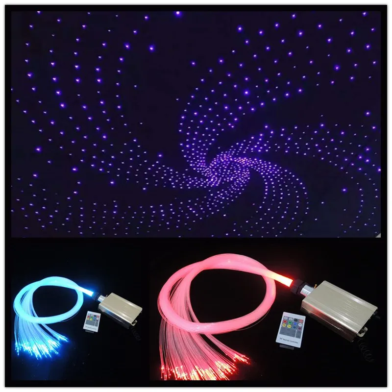 

5W LED Fiber Optic Star Starry Ceiling Light RGB Colorful Changing Fiber Optic Light Car Atmosphere Lamp Interior Lighting Decor