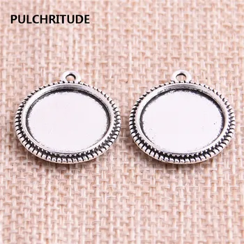

PULCHRITUDE Metal Fashion Diy Pendant 15pcs/lot Gear Charm Cabochon Setting Fit Round 16mm Diy Jewelry Making C1238