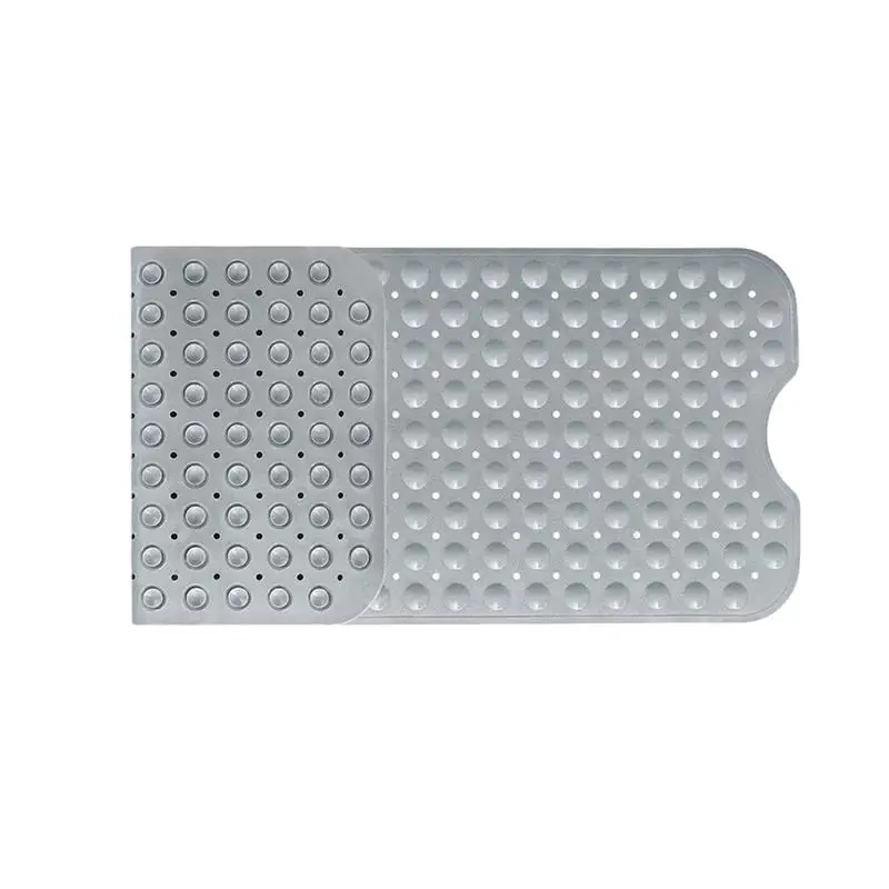 Светло-серый Rectangle 40x100 PVC Anti-skid Bath Mat Soft Bathroom Massage Mat Suction Cup Non-slip Bathtub Carpet Non-slip Bath Mats - Цвет: Светло-серый