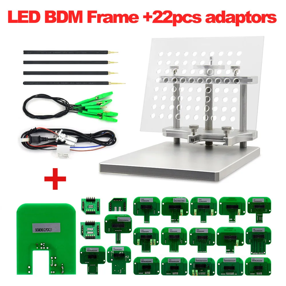 Алюминиевый сплав светодиодный программатор BDM рампы адаптеры 22 шт. для KTAG KESS для Dimsport fg tech BDM зонд адаптеры полный комплект ECU программист - Цвет: Type 2