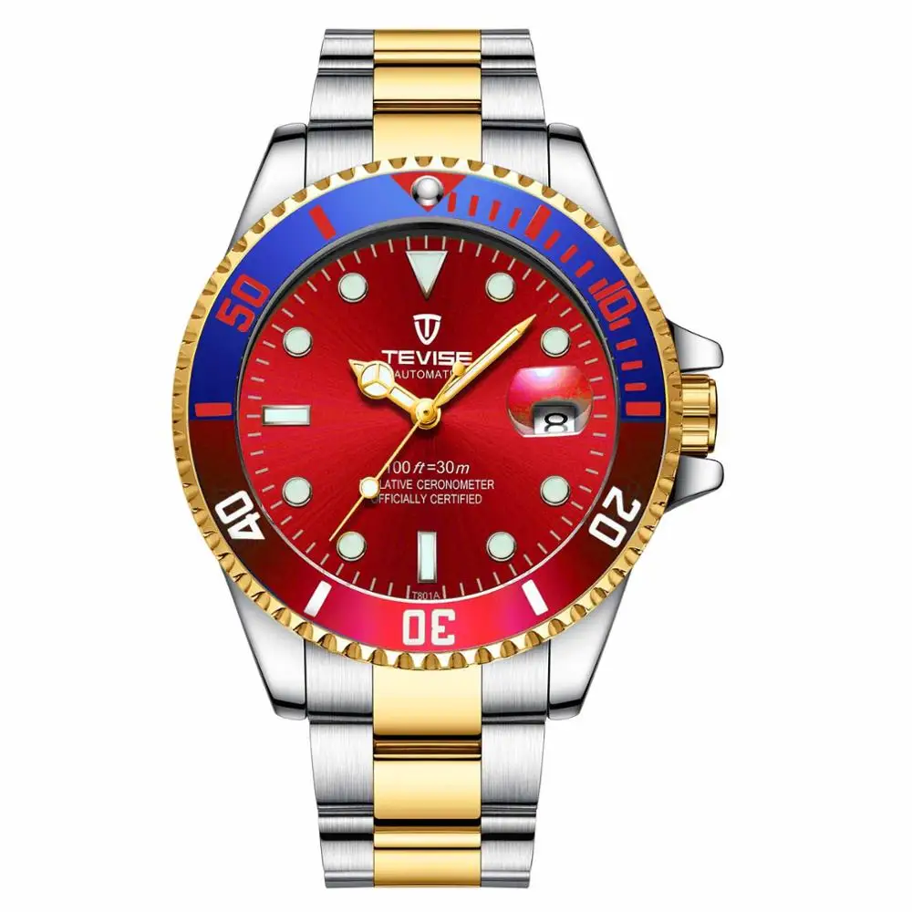 Бренд Tevise, мужские механические часы, автоматические часы, известный дизайн, модные роскошные золотые часы horloges Mannen Relogio Masculino - Цвет: X5