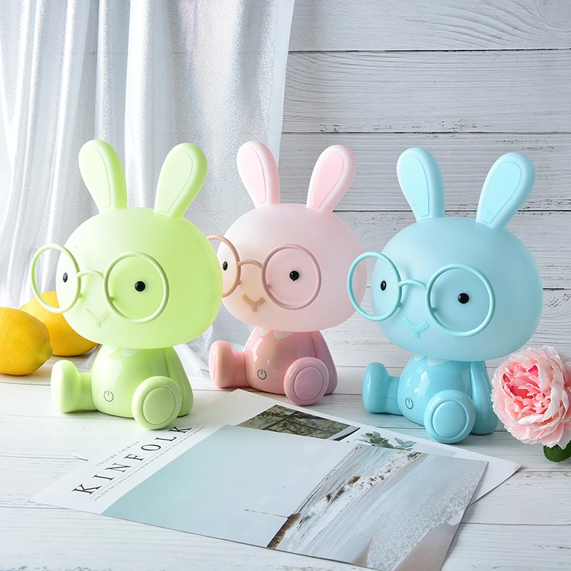  Cute Baby Study Bedroom Lamp Rabbit Night Light Led Night Lamp Christmas Gift Bedside Decor Kids Gl - 33059812790