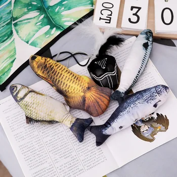 

1PC Artificial Fish Plush Pet Cat Puppy Dog Toys Sleeping Toy Cat Mint Catnip Toys Cute Fish Tank Aquarium Decoration