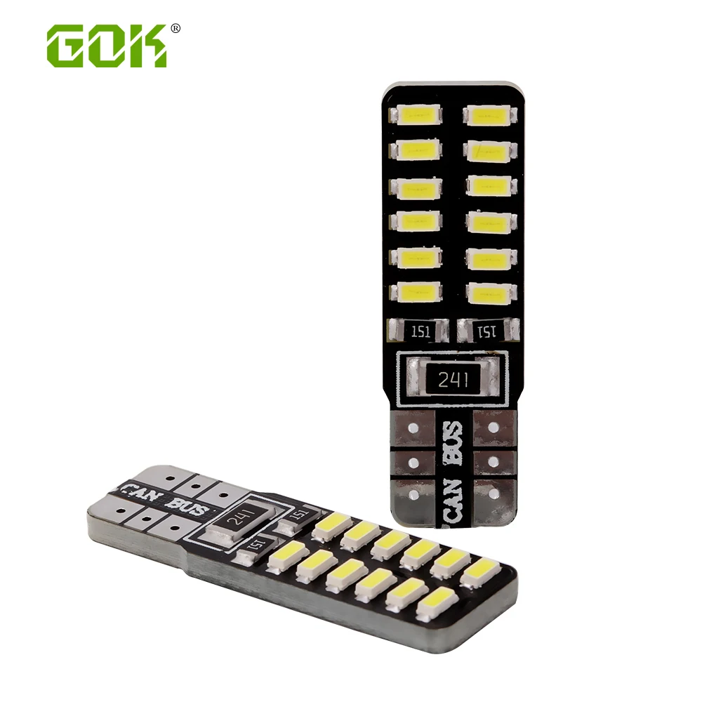 Светодиодные лампы T10 canbus 24 светодиода 3014 smd t10 светодиодные Canbus для автомобиля Smd