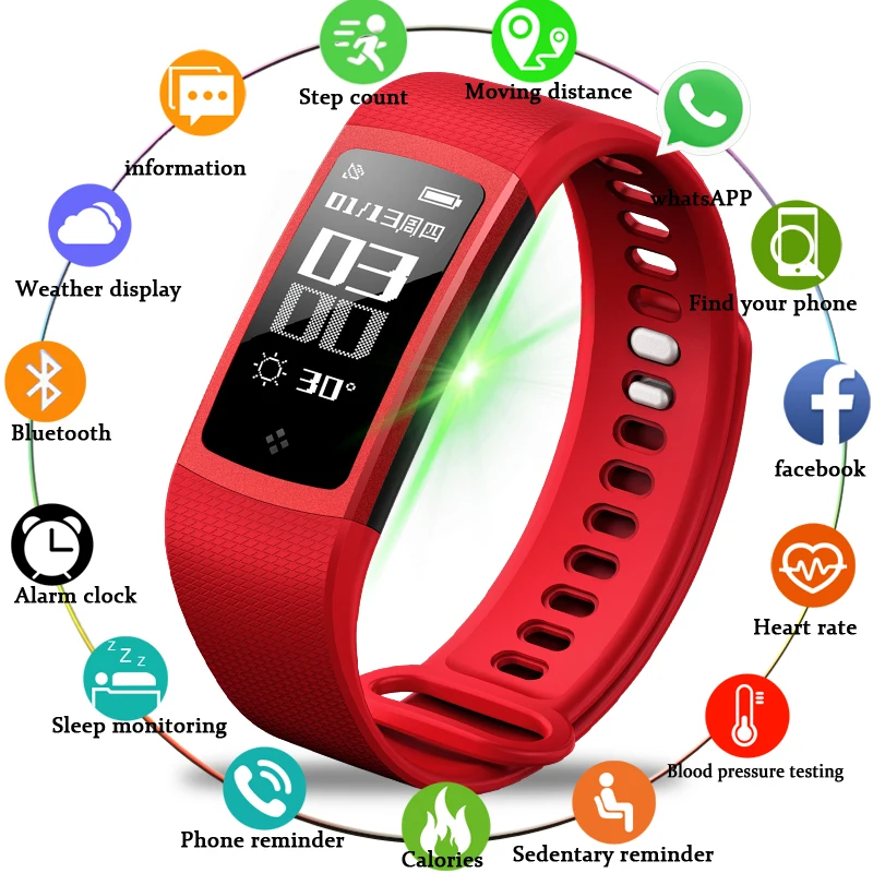 

Women Smart Bracelet Watches Heart Rate Monitor Blood Pressure Oxygen Waterproof Pedometer Sport Fitness Tracker Wristband Men