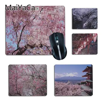 

MaiYaCa New Printed Sakura Japanese Cherry Blossom gamer play mats Rubber Mouse pad Size for18x22cm 25x29cm Small Mousepad