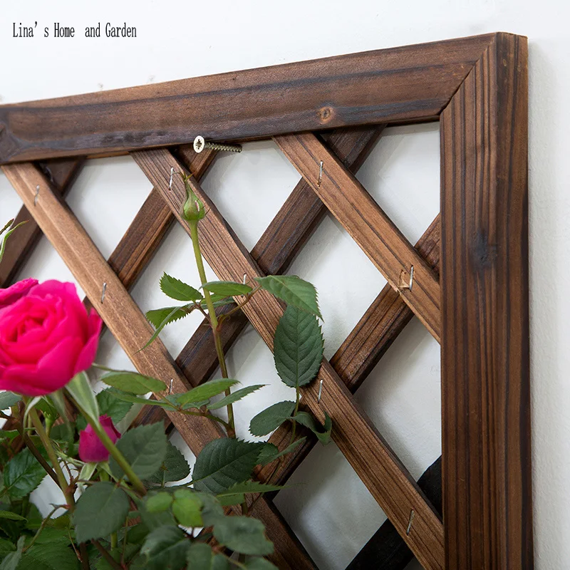 outdoor farmhouse antique handmade solid wooden wall planter pot holder (3)