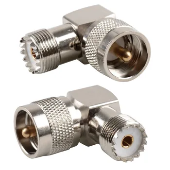 

1PC 90 Degree UHF Plug Male PL259 To SO239 Female Jack Connector Right Angle Adapter Connector VC532 P0.11