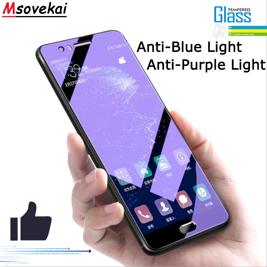 Для huawei P Smart Plus Nova 3i 2S 2i 7A 5 45 7 8X 7X 7C Y7 Prime 2018 анти синий фиолетовый светильник