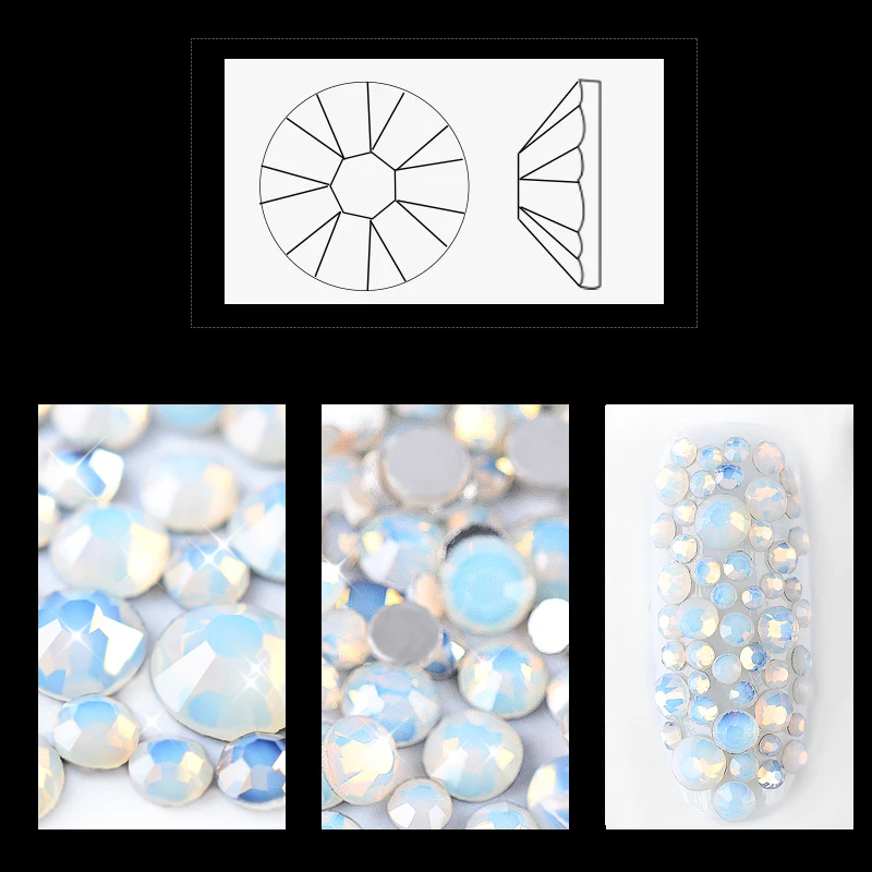 1Pack-Mixed-SS3-SS16-White-Opal-Nail-Rhinestones-Glitter-Flat-Back-Crystal-Gems-3D-Nail-Art (2)