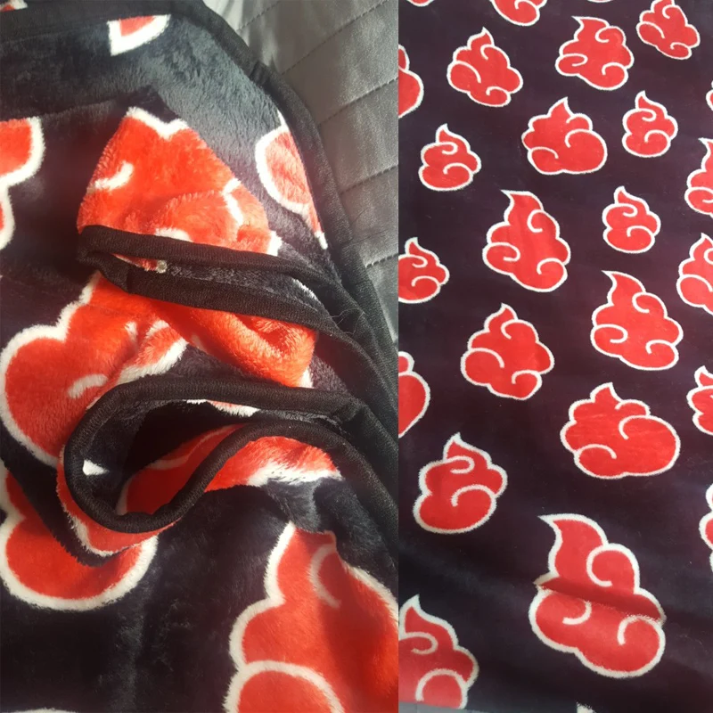 Anime Naruto Red Cloud Blanket Cosplay Props Akatsuki Flannel Sheet
