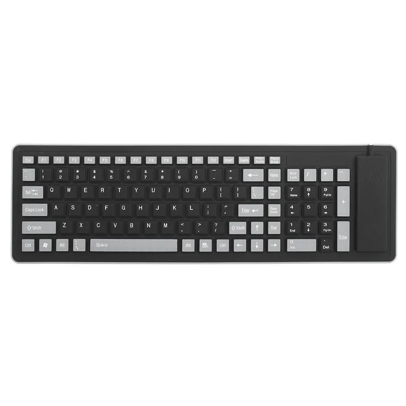 

Portable Wired USB2.0 Waterproof Keyboard 103 Keys Keypad Foldable Silicone Soft Numeric Gaming Keypad for PC Laptop