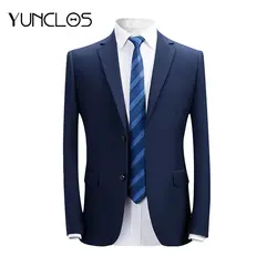 YUNCLOS 2019 мужской костюм куртка одноцветное цвет формальные бизнес Blaser Masculino Slim Fit Свадебная вечеринка платье