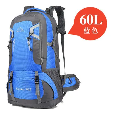 blue 60L LOOZYKIT 60L/40L рюкзак мужской нейлоновый рюкзак с подзарядкой через usb рюкзак школьный рюкзак для подростка рюкзаки для путешествий женский сумка для улицы - Цвет: blue 60L