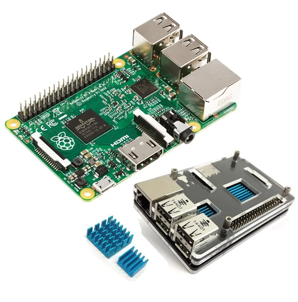 Raspberry Pi 2 Модель B + эксклюзивный ясно Slim Edition) случай и радиатор Тип C Starter Kit