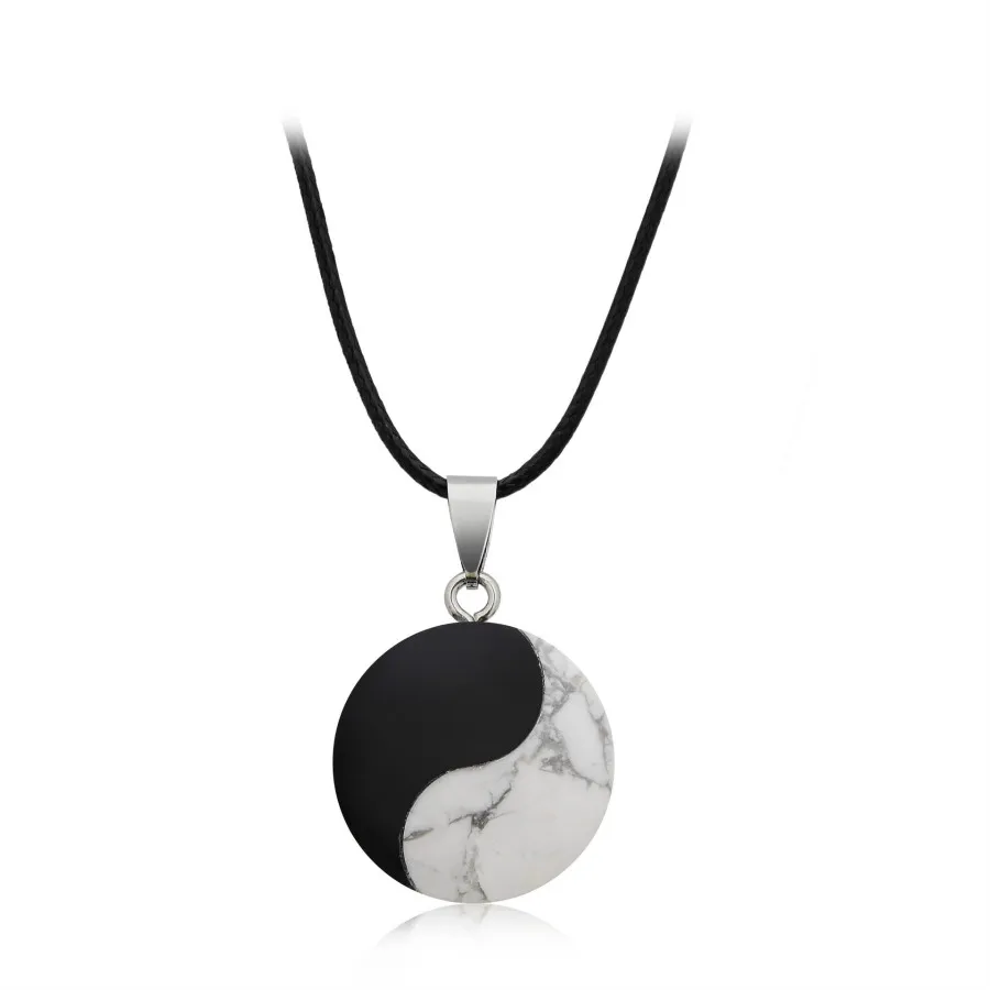 Fashion Personality Natural Stone Black White Yin Yang Bagua Taichi Crystal Pendant For Women Men Charm Necklace Making Pendants Aliexpress