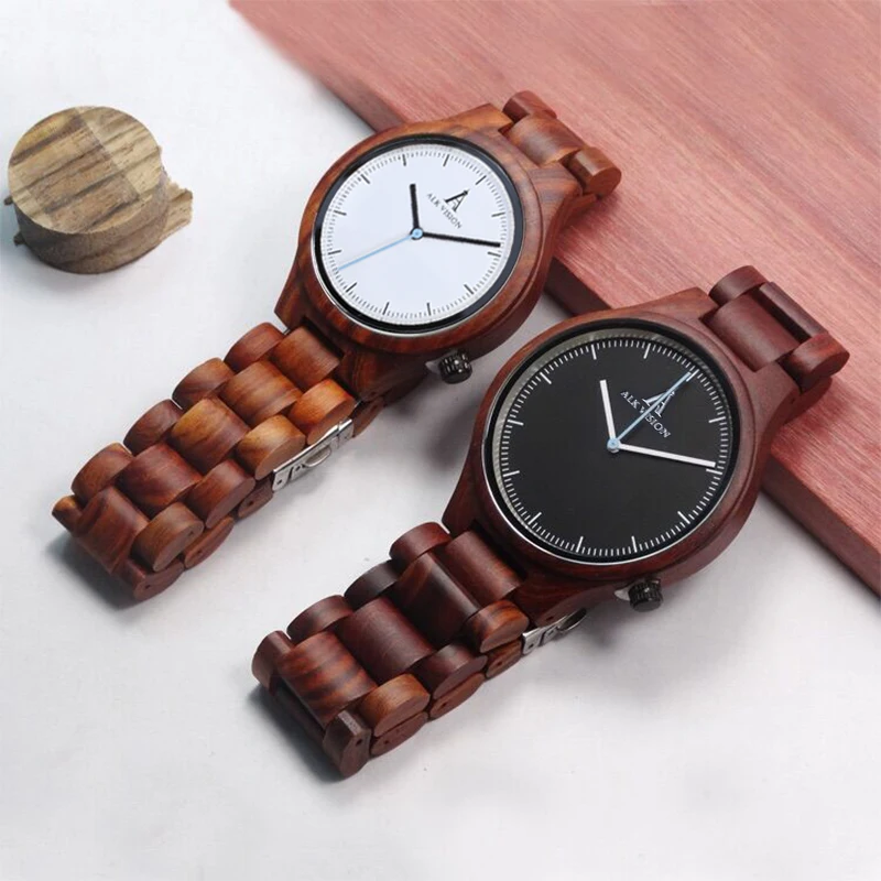 Couple Wooden Watches Fahsion Quartz Lovers Watches Chic Natural Wooden Wristwatch Male Female Casual Pointer Clock 3