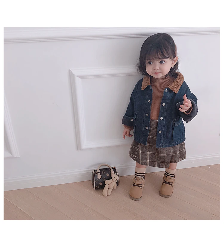 Новинка; осенний вязаный свитер для девочек; простой джемпер с длинными рукавами для маленьких детей; детская одежда в Корейском стиле