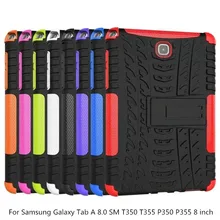 Для samsung Galaxy Tab A 8,0 SM T350 T355 P350 P355 " чехол для планшета, силиконовый чехол из ТПУ+ ПК с подставкой, двойной бронированный чехол на заднюю панель, чехол s