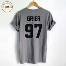 Shirt Femme GRIER 97 Back Letters Print Women T shirt Cotton Casual Funny Shirt For Lady Black Gray White Top Tee Hipster