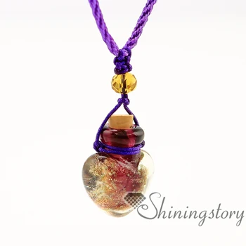 

heart glitter luminous glitter luminous heart essential oil jewelry diffuser necklaces aromatherapy pendant vial jewelry Perfume
