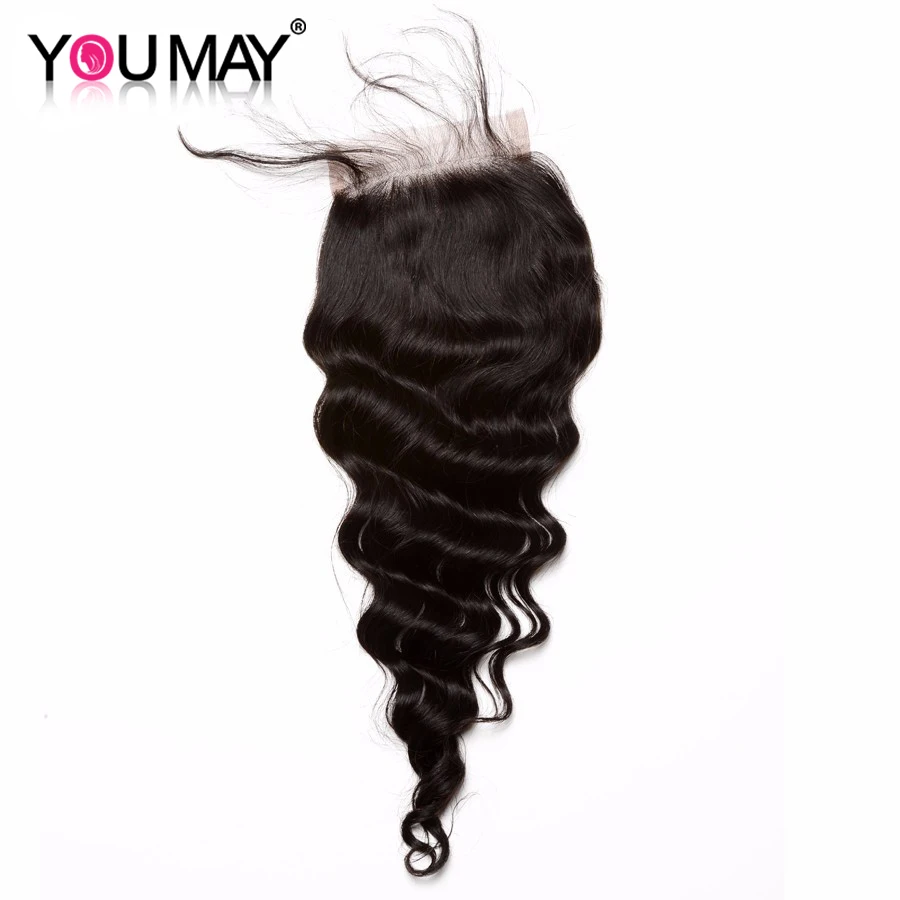 

Special 50% Off Brazilian Deep Wave Lace Closure Bleached Knots 8A Unprocessed Brazilian Virgin Hair Top 5x5 Lace Closure