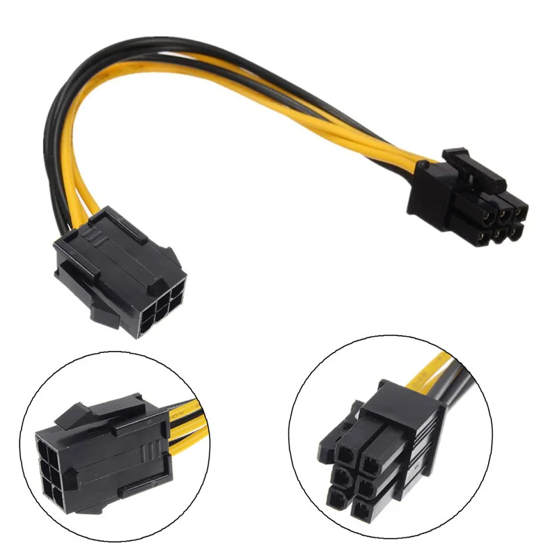 

20cm 6pin to 6pin Extention Power Cable 2 IDE PCI-e PCI Express Adapter Cable Male to Female PCI-E for Video Card for Apple Pro