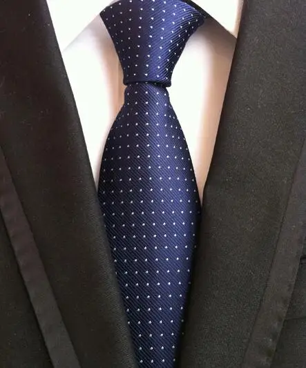Модные галстуки классические мужские полосатые желтые темно-синие свадебные галстуки жаккардовые плетёные шелковые мужские Одноцветный галстук галстуки в горошек - Цвет: LUC-56