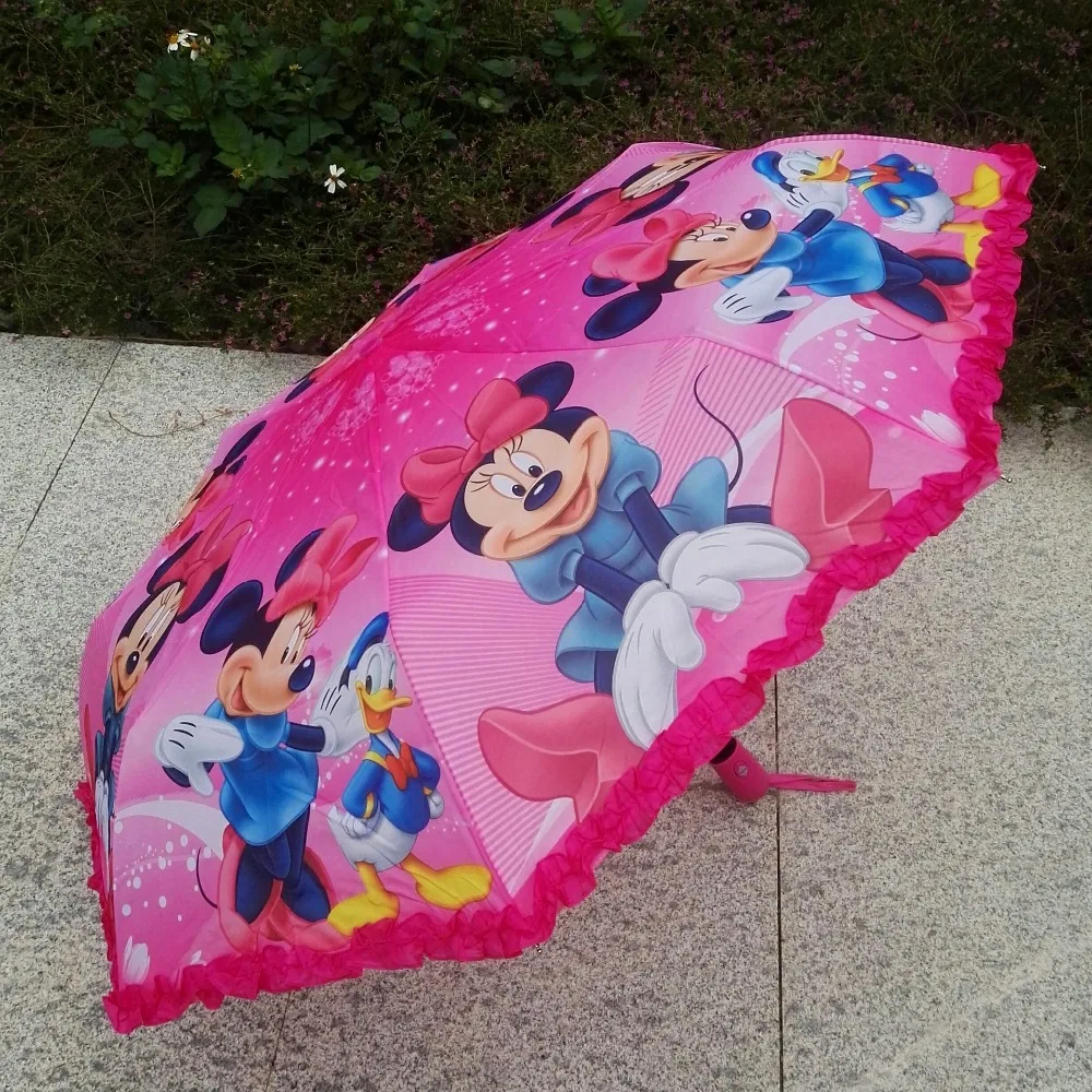 Disney Minnie Mouse Creative folding lace children umbrella female