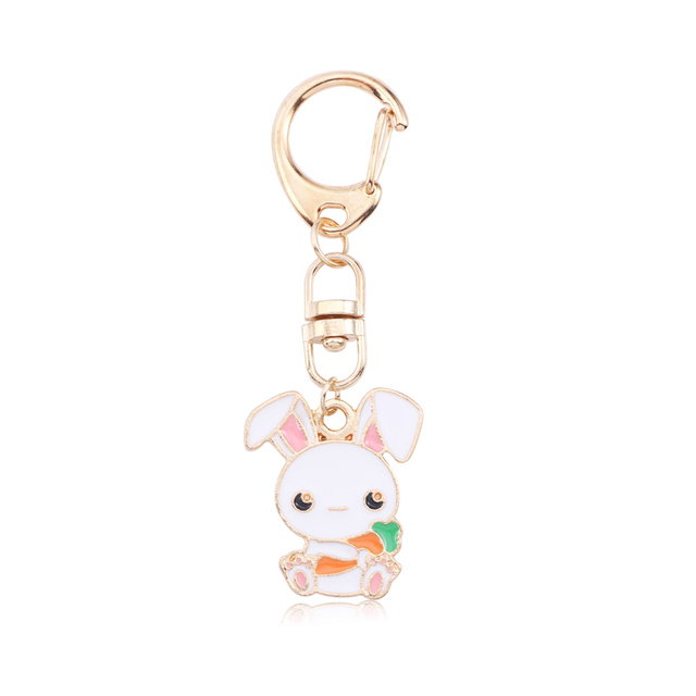 Alice Girl Rabbit Key Chains Potted Plants Succulent Plant Cactus Keychain Cartoon Enamel Animal Jewelry Women Chaveiro