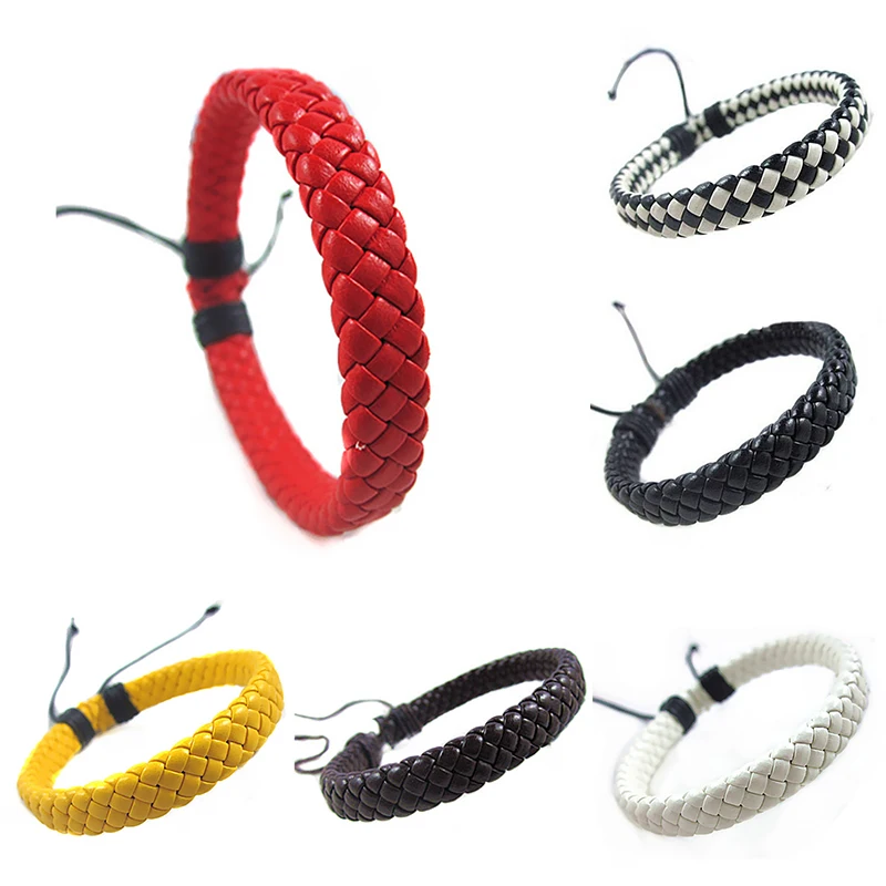 

Hot Simple multicolor Braided Leather Bracelet Men Women Charm Handmade Bracelet fashion Jewelry Wrist Band Gift