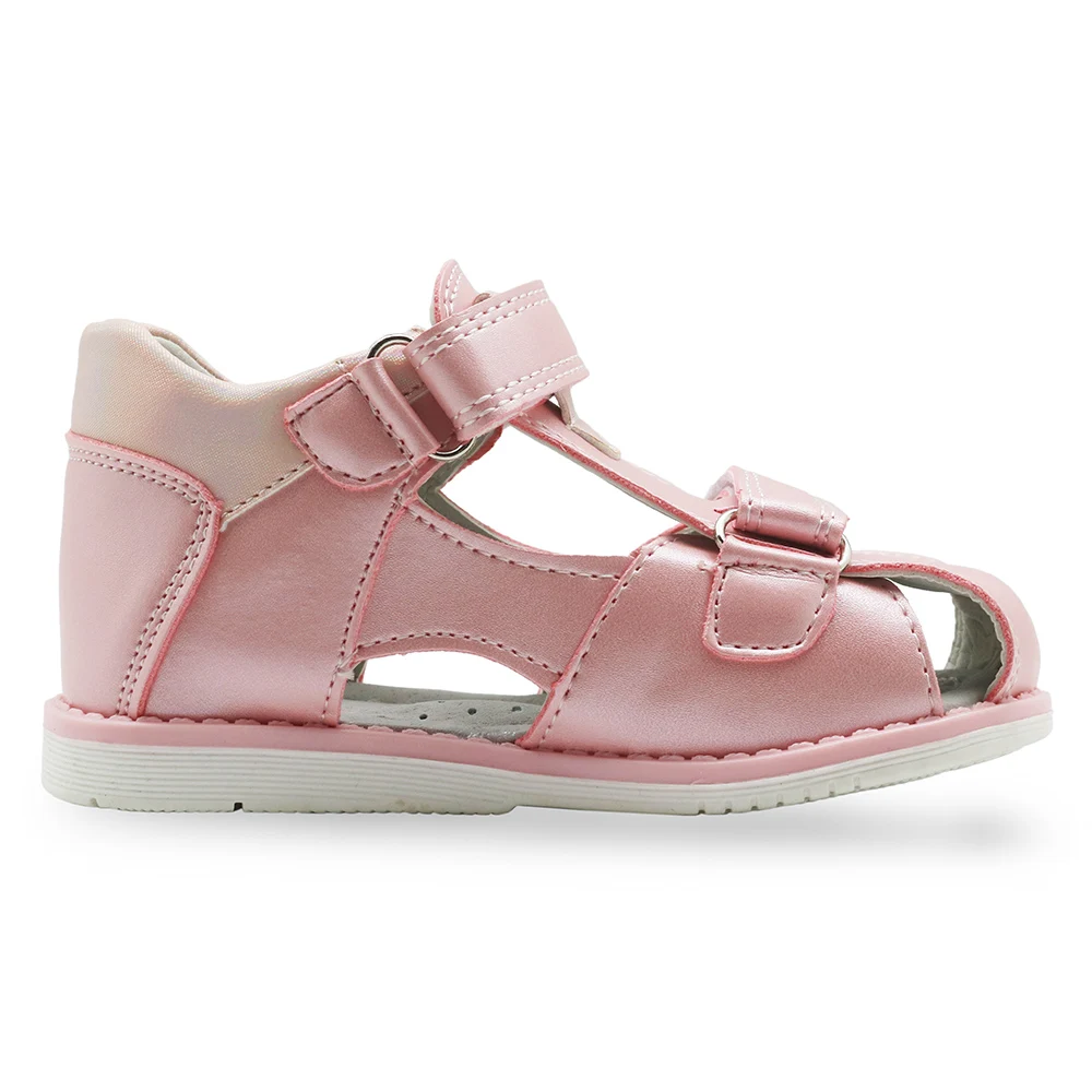 Apakowa/брендовые летние сандалии для девочек; Ортопедическая детская обувь для малышей; обувь из искусственной кожи на плоской подошве для маленьких девочек с супинатором; европейские размеры 20-25