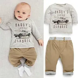 

Baby Boy Sets Tops +Long Pants Toddler Cotton Outfits Car Print 2PCS Clothes