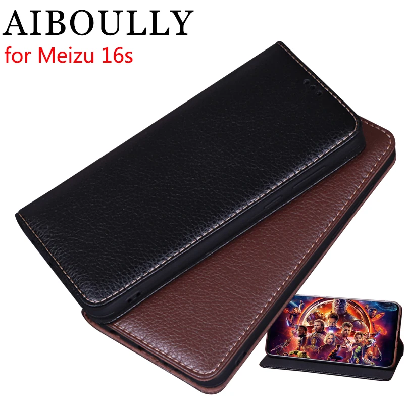 

AIBOULLY For Meizu 16s Case For Meizu 16X Cover Soft Silicone Back Cover Leather Flip Case For Meizu 16 16s Plus
